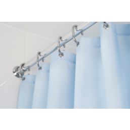 Croydex Straight Shower Curtain Rail Aluminium Chrome 1100-2600mm