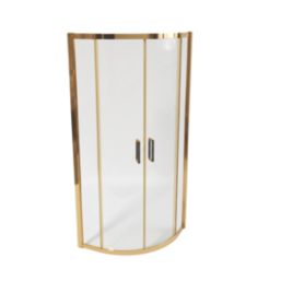 Essentials Framed Quadrant Shower Enclosure  Brushed Brass 900mm x 900mm x 1850mm