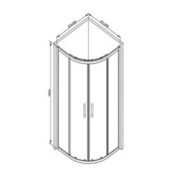 Essentials Framed Quadrant Shower Enclosure  Brushed Brass 900mm x 900mm x 1850mm