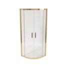 Essentials Framed Quadrant Shower Enclosure  Brushed Brass 900mm x 900mm x 1850mm
