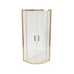 Essentials Framed Quadrant Shower Enclosure  Brushed Brass 900mm x 900mm x 1850mm