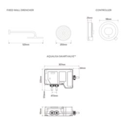 Aqualisa Optic Q HP/Combi Rear-Fed Chrome Thermostatic Single Outlet Smart Shower with Wall-Fixed Head