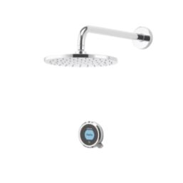 Aqualisa Optic Q HP/Combi Rear-Fed Chrome Thermostatic Single Outlet Smart Shower with Wall-Fixed Head