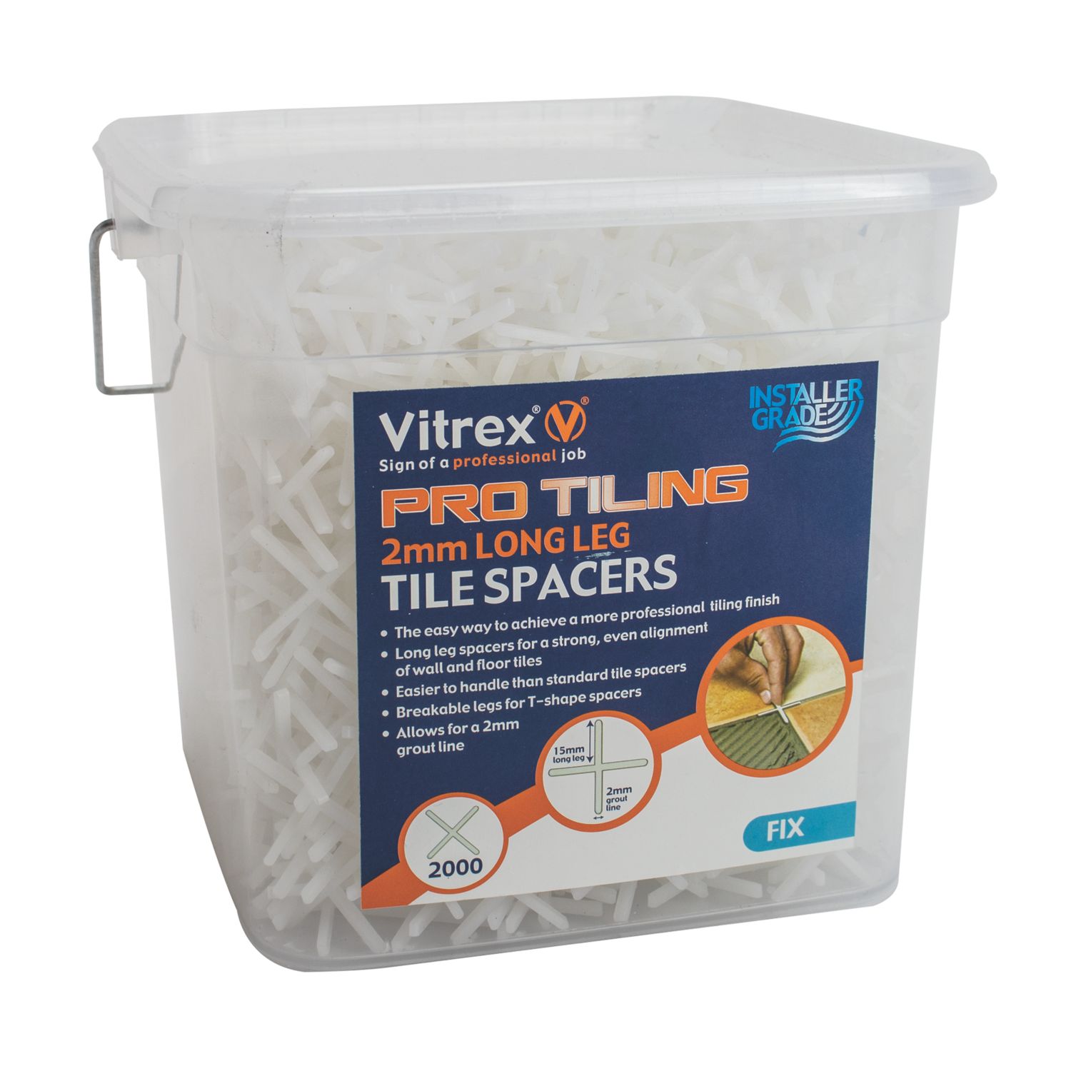 Vitrex Tile Spacer 2mm 2000 Pack (492HY)