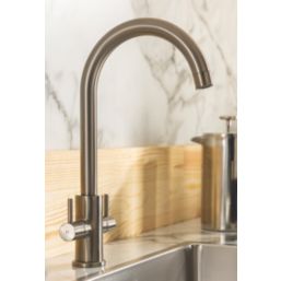 Streame by Abode Marido Swan Dual Lever Mono Mixer Brushed Nickel