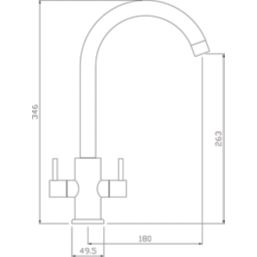 Streame by Abode Marido Swan Dual Lever Mono Mixer Brushed Nickel