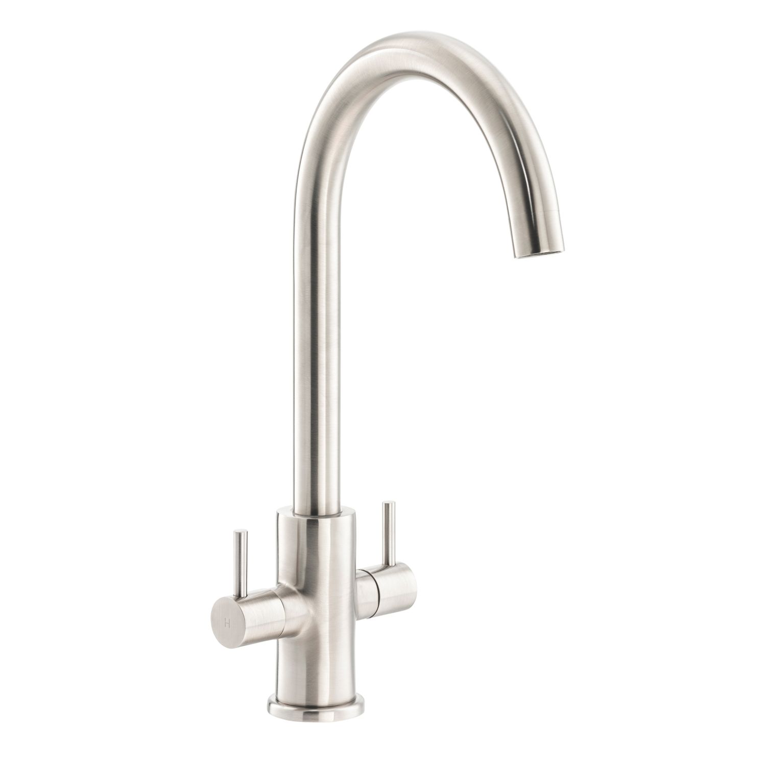 Streame by Abode Marido Swan Dual Lever Mono Mixer Brushed Nickel (492JM)