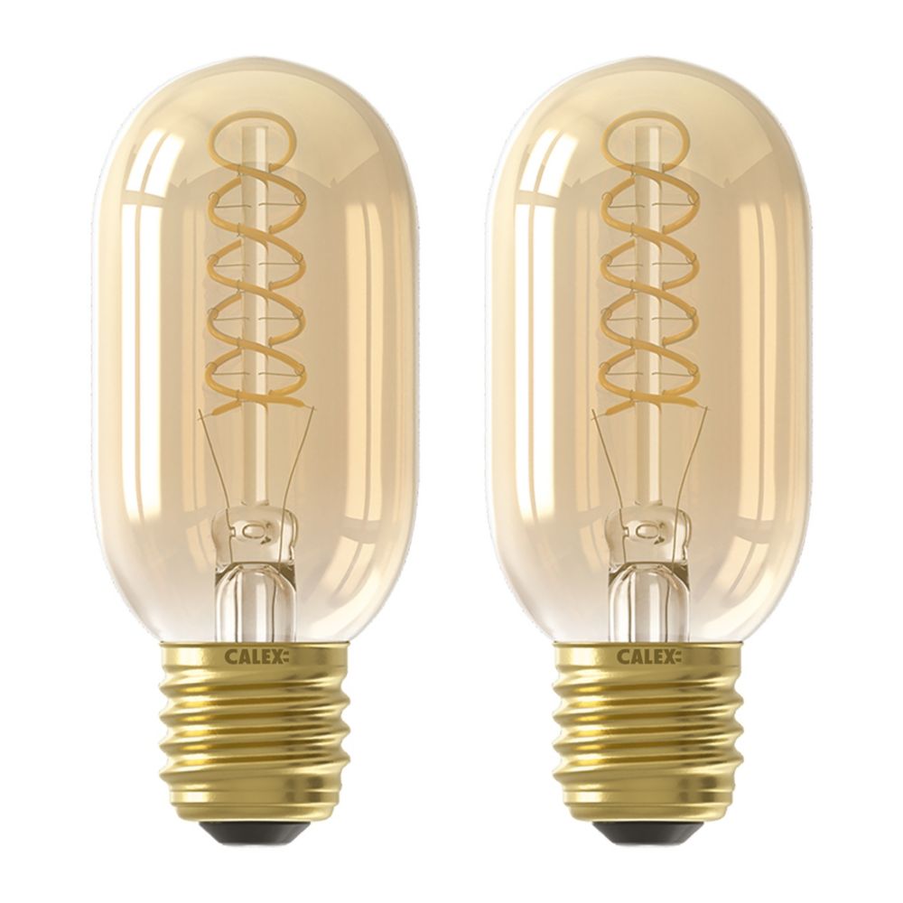 Calex Flex Gold E27 T45 LED Light Bulb 250lm 4W 2 Pack - Screwfix