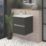 Newland  Double Drawer Wall-Mounted Vanity Unit with Basin Matt Midnight Mist 600mm x 450mm x 540mm