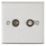 Knightsbridge  2-Gang Isolated Coaxial TV & F-Type Satellite Socket Brushed Chrome