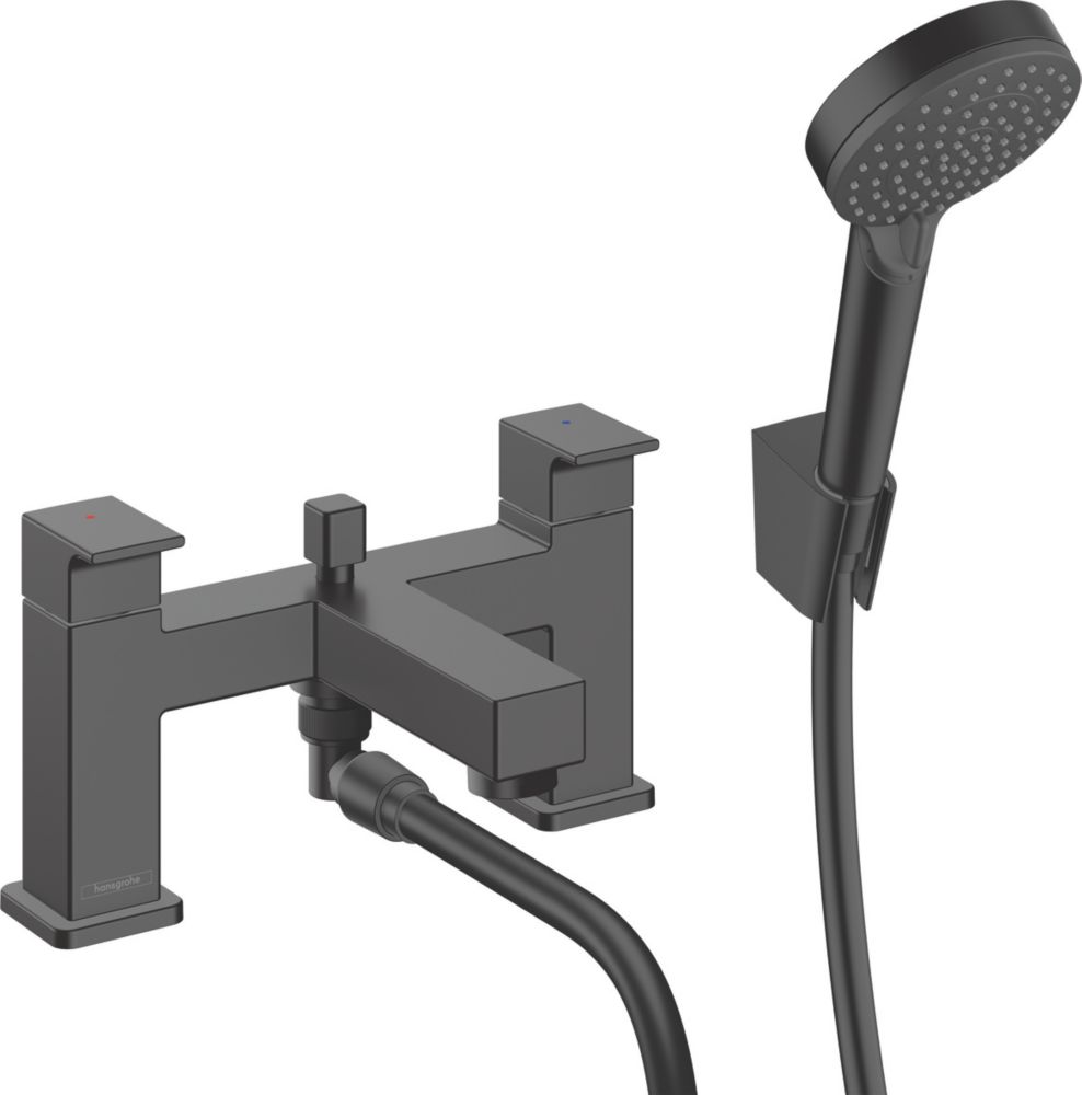 Hansgrohe Vernis Shape Deck-Mounted  Bath Shower Mixer Matt Black - 14