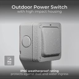 British General Storm IP66 20A 1-Gang 2-Way Weatherproof Outdoor Switch with LED