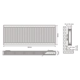 Flomasta 600mm x 1200mm 5472BTU White Type 21 Convector Radiator