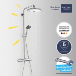 Grohe Vitalio Joy 260 CoolTouch
 HP Rear-Fed Exposed Chrome Thermostatic Shower System