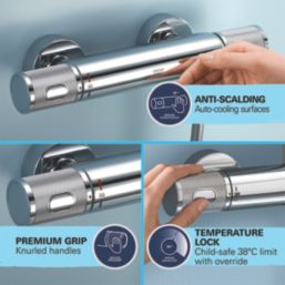 Grohe Vitalio Joy 260 CoolTouch
 HP Rear-Fed Exposed Chrome Thermostatic Shower System