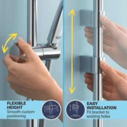 Grohe Vitalio Joy 260 CoolTouch
 HP Rear-Fed Exposed Chrome Thermostatic Shower System