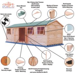 Shire  20' x 10' 6" (Nominal) Apex Tongue & Groove Timber Workshop