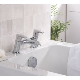 Bristan Orta Chrome 125mm Deck Mounted Lever 2 Tap Holes Bath Mixer Tap