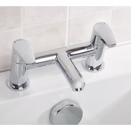 Bristan Orta Chrome 125mm Deck Mounted Lever 2 Tap Holes Bath Mixer Tap