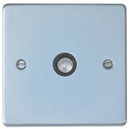 Schneider Electric Ultimate Low Profile 1-Gang Coaxial TV / FM Socket Brushed Chrome with Black Inserts