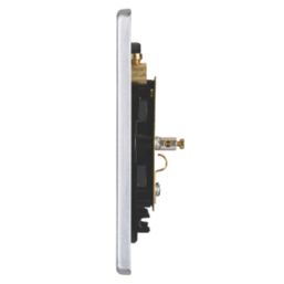 Schneider Electric Ultimate Low Profile 1-Gang Coaxial TV / FM Socket Brushed Chrome with Black Inserts