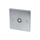 Schneider Electric Ultimate Low Profile 1-Gang Coaxial TV / FM Socket Brushed Chrome with Black Inserts