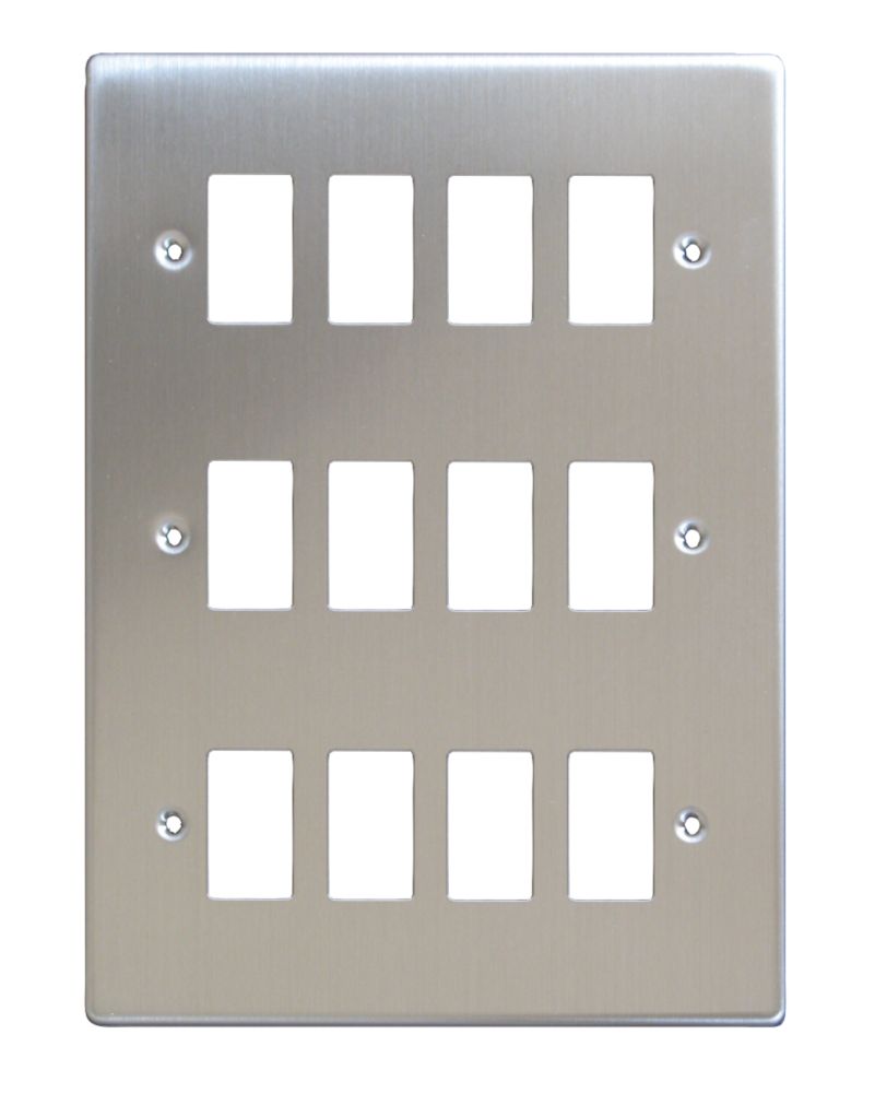Varilight PowerGrid 12-Module Grid Faceplate Brushed Steel