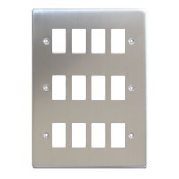 Varilight PowerGrid 12-Module Grid Faceplate Brushed Steel