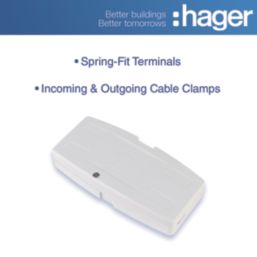Hager J803 32A Maintenance Free Junction Box 65 x 30 x 140mm White