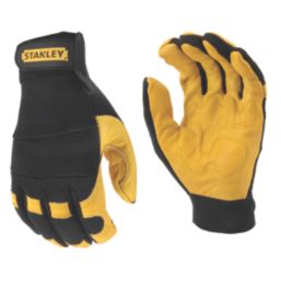 Stanley Performance Leather Driver Gloves Black / Yellow Medium