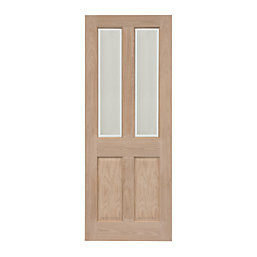 Victorian 2-Clear Light Unfinished Oak Wooden 2-Panel Internal Door 1981mm x 762mm