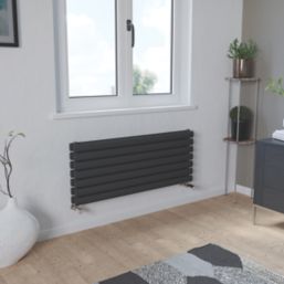 Ximax Fortuna Duplex 410mm x 1000mm 2519BTU Anthracite Horizontal Designer Radiator