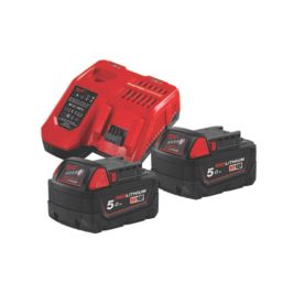 Milwaukee M18 ONEPP2A2-502X FUEL 18V 2 x 5.0Ah Li-Ion RedLithium Brushless Cordless One-Key Percussion Drill & Impact Driver Twin Pack