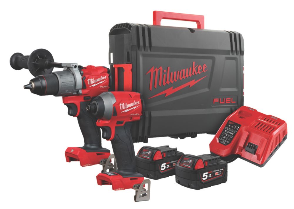 Milwaukee M18 FPP2A3-502X FUEL Gen 4 18V 2 x 5.0Ah Li-Ion RedLithium  Brushless Cordless Twin Pack - Screwfix