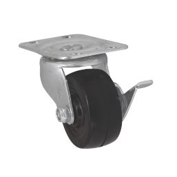 Essentials Heavy Duty Braked Swivel Castor 50mm Black