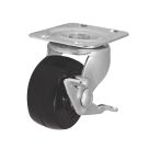 Essentials Heavy Duty Braked Swivel Castor 50mm Black