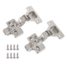 Eclipse 3D Adjustable Soft Close Steel 105° Inset Nickel Cabinet Hinges 62mm 2 Pack