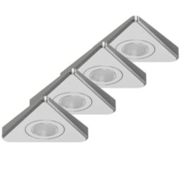 Sensio Treos Triangular LED Under Cabinet Lights Steel 8W 180lm 4 Pack