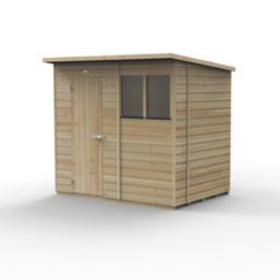 Forest Beckwood 7' x 5' (Nominal) Pent Shiplap Timber Shed with Base
