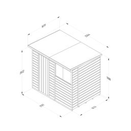 Forest Beckwood 7' x 5' (Nominal) Pent Shiplap Timber Shed with Base