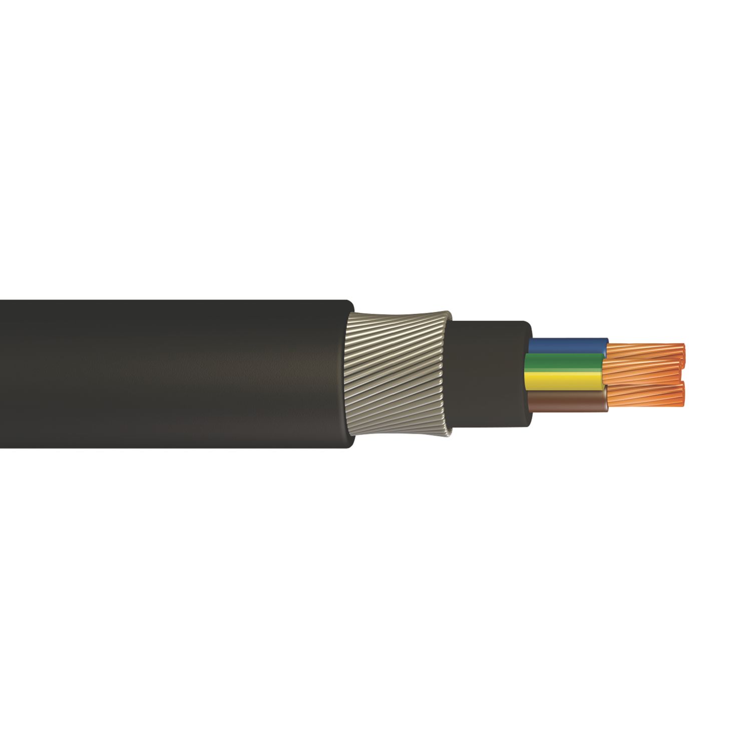 Time 6943X Black 3-Core 2.5mm² Armoured Cable 25m Coil (493PY)