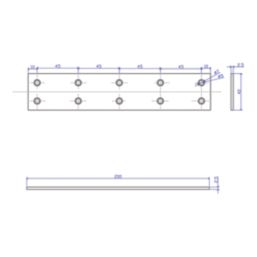 Essentials Heavy Duty Mending Plate Silver 200mm x 40mm x 2.5mm