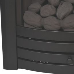 Be Modern Design Black Rotary Control Inset Gas Manual Fire 510mm x 173mm x 605mm