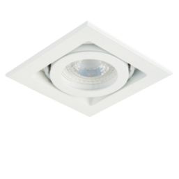 Saxby Xeno Swivel & Tilt Square Recessed 1-Light  Downlight Matt White
