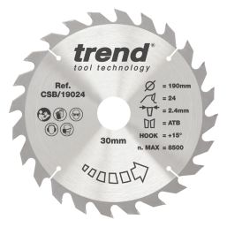 Trend CSB/19024 Wood Circular Saw Blade 190mm x 30mm 24T