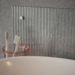 Splashback  Bathroom Splashback Fluted Clear with Bronze Caps 250mm x 600mm x 4mm