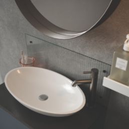 Splashback  Bathroom Splashback Fluted Clear with Bronze Caps 250mm x 600mm x 4mm