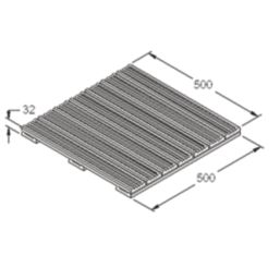 Forest Ridged Tile Decking Kit 32mm x 0.5m x 0.5m 16 Pack