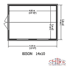 Shire Bison 14' x 10' (Nominal) Apex Tongue & Groove Timber Workshop
