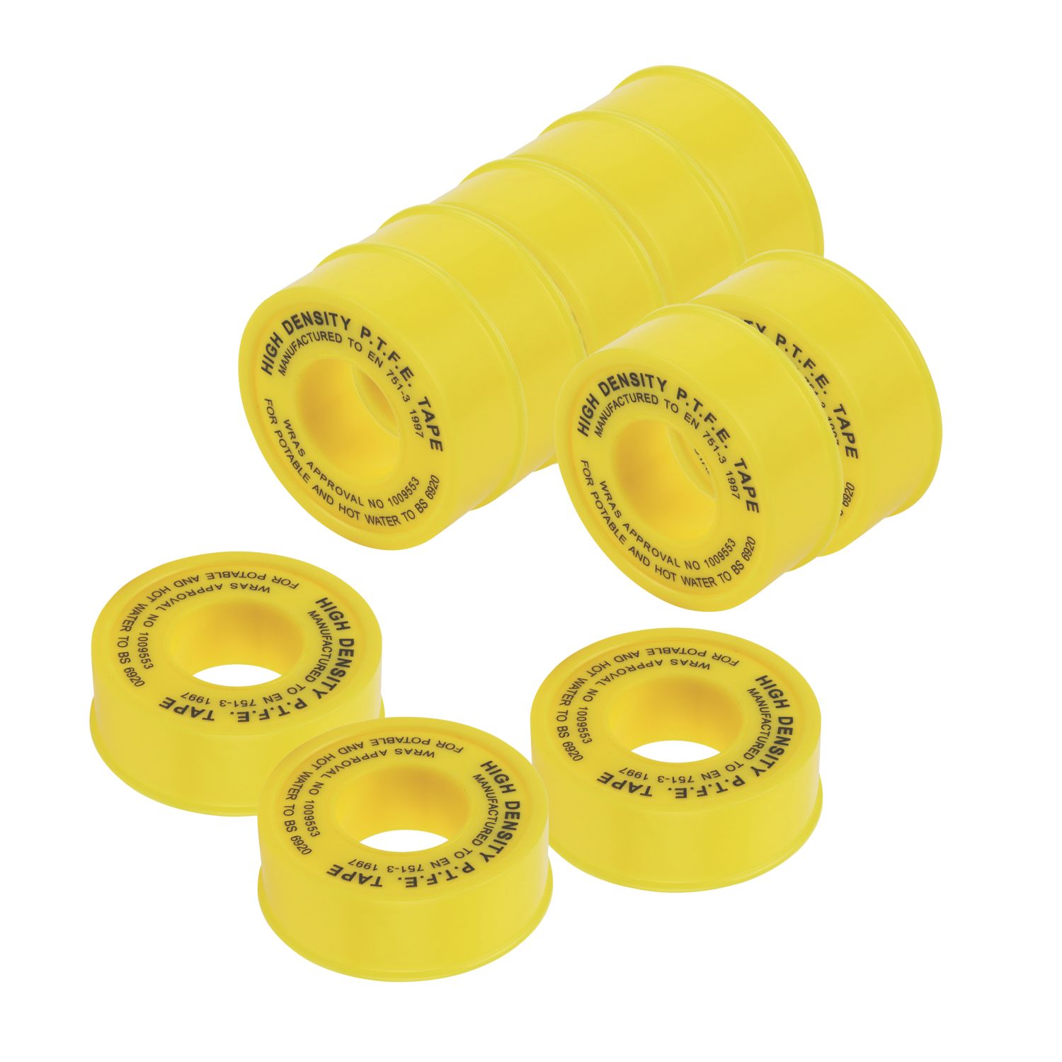 PTFE Tapes for Gas 5m x 12mm 10 Pack (49448)